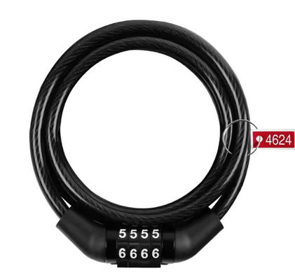 Codice di accesso Cerniera per biciclette resettabile Cable Combination Lock