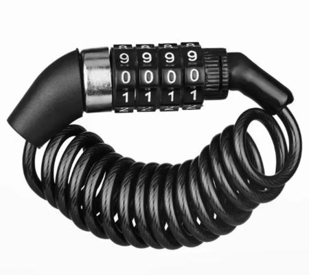 Piu'forte anti-furto Bicicletta Catena di blocco Cavo in acciaio 4 Digit