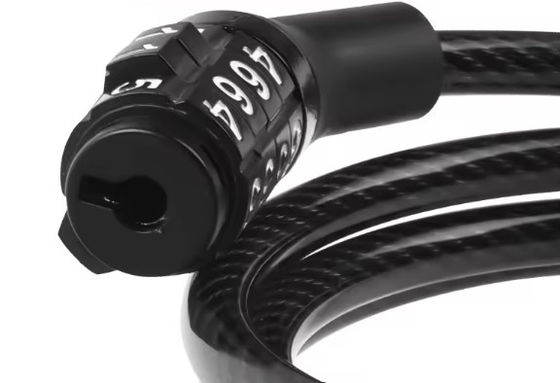 Codice di accesso Cerniera per biciclette resettabile Cable Combination Lock