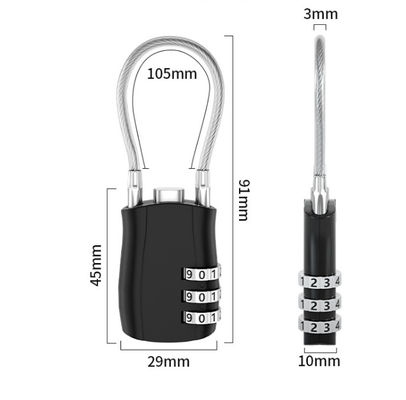 Combinazione di serratura per bagagli leggera riconosciuta TSA 30 mm