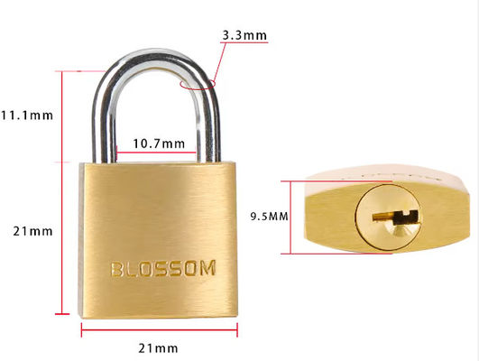 Chiusura robusta, piccolo lucchetto in ottone da 32 mm, acciaio rigido rettangolare