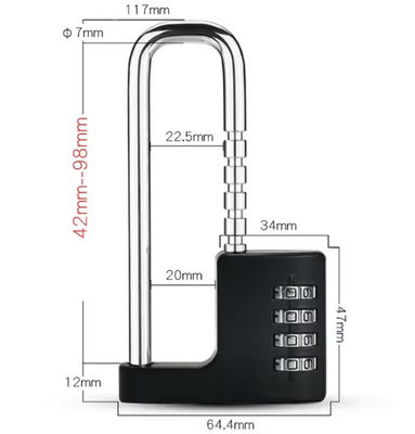 ODM Extra 50mm Long Chackle Padlock resistente alle intemperie Meccanica U Combinazione